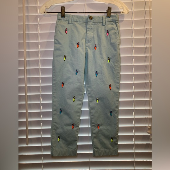 Vineyard Vines Boys Green Cotton Surf Board Straight Leg Pants Size 6 Adjustable - Picture 1 of 7